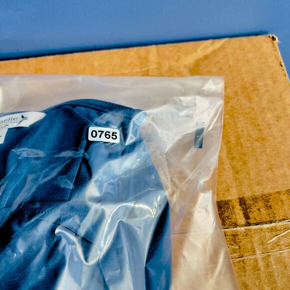 Nanette Lepore Collection Blouse Woman L Blue Zipper Exposed Shoulder 3/4 Sleeve - Picture 9 of 9